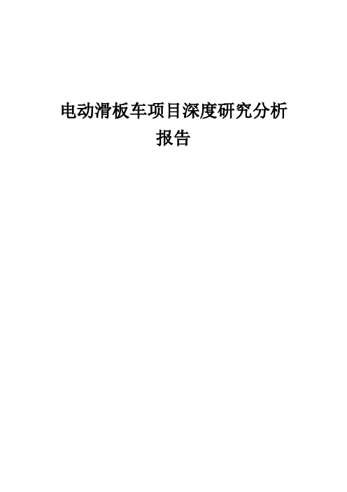 2024年电动滑板车项目深度研究分析报告