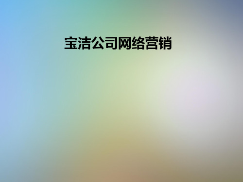 宝洁公司网络营销