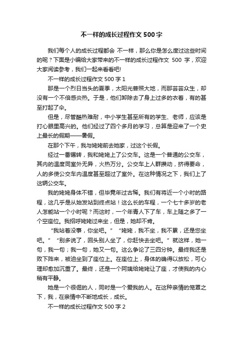 不一样的成长过程作文500字