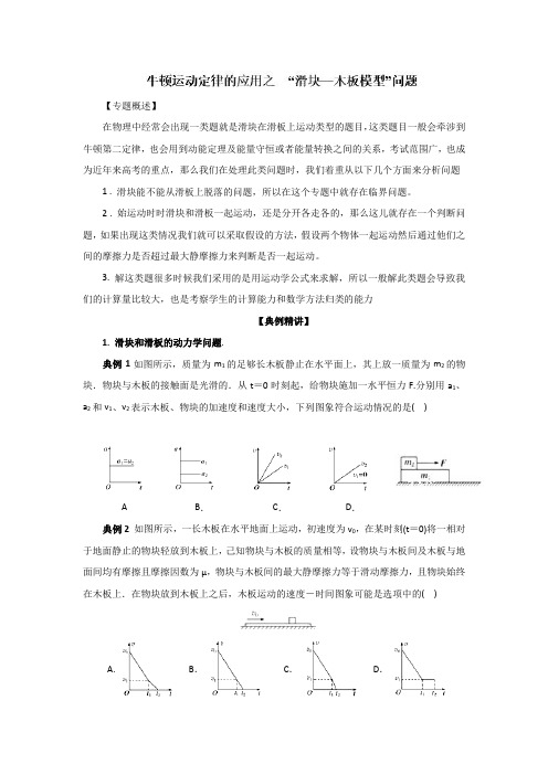 13 牛顿运动定律的应用之”滑块—木板“模型