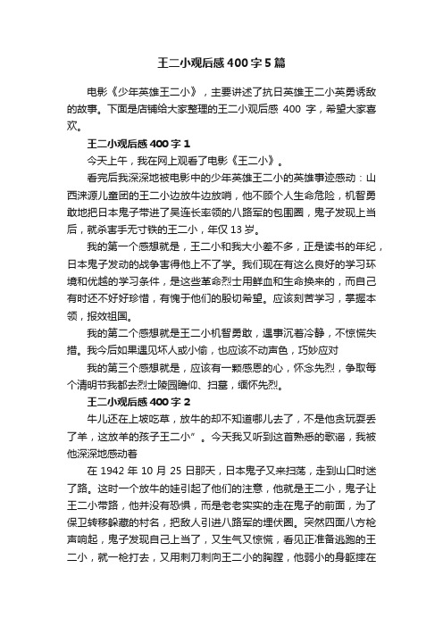 王二小观后感400字5篇