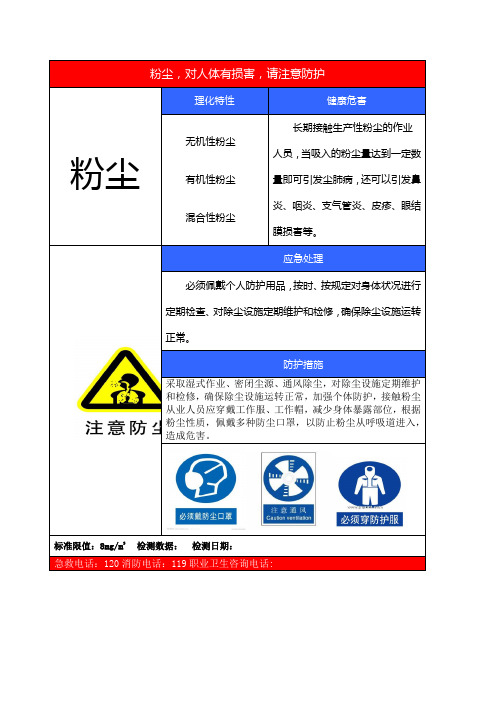 2021年最新版职业病危害告知卡示例