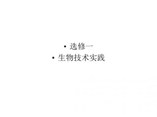 新课标高考生物一轮复习课件:选修一生物技术实践专题二 生物技术在食品加工中的应用