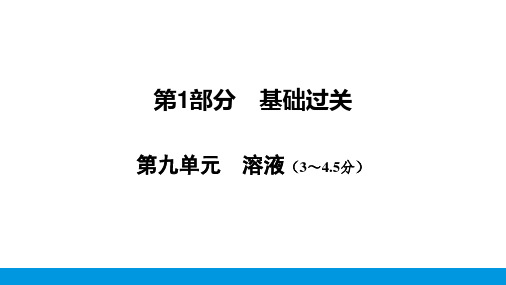 2025年中考化学一轮考点(河南)第9单元溶液课件