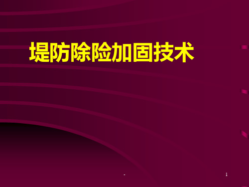 堤防除险加固技术PPT课件