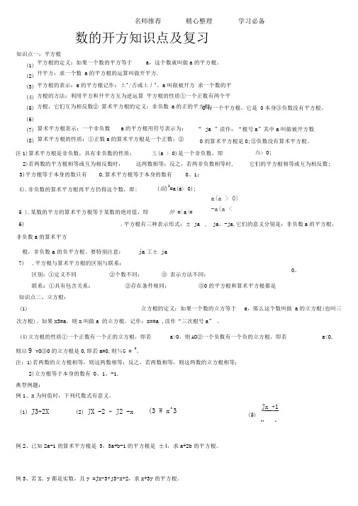 数的开方知识点与复习0001