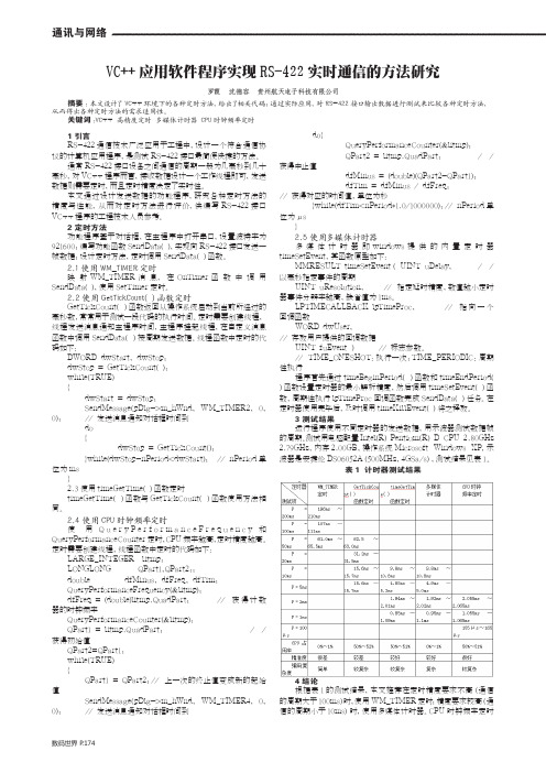 VC++应用软件程序实现RS-422实时通信的方法研究