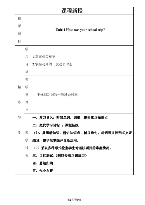 人教版英语七年级下册Unit11讲义+习题