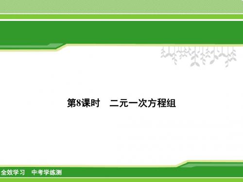 【中考全效课件】2018届中考数学学练测《3.2二元一次方程组》课件