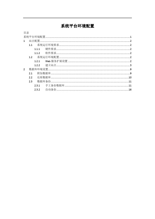 系统平台环境配置