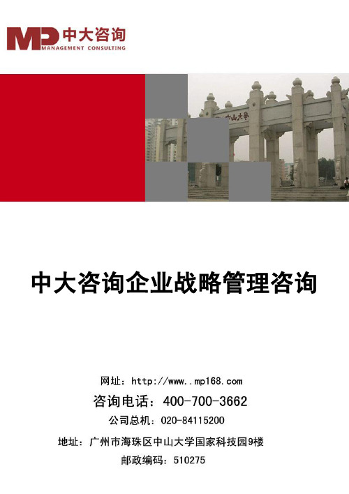 中大咨询企业战略管理咨询