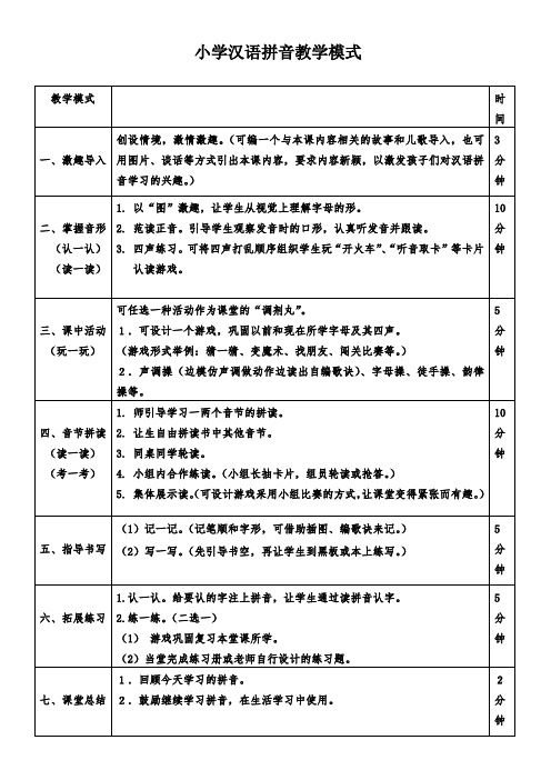 小学汉语拼音教学模式