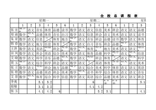 2011第二学期课程表