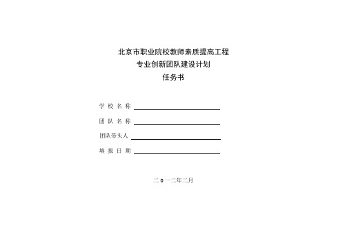 团队建设计划任务书(格式参考)