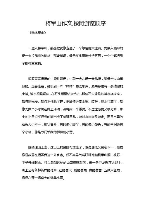 将军山作文,按照游览顺序