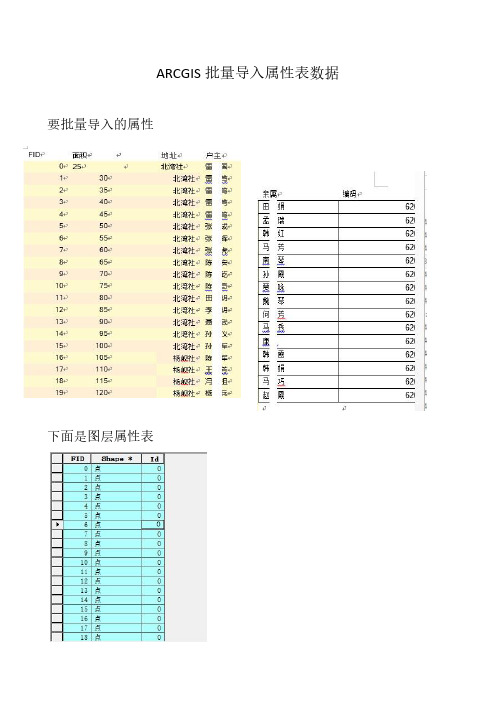 ARCGIS批量导入属性表内容方法