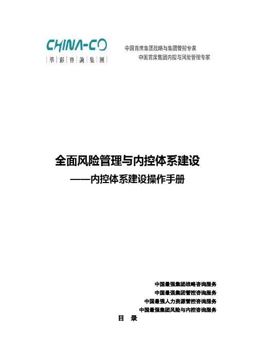 全面风险管理与内控体系建设--内控体系建设操作手册(doc39页)