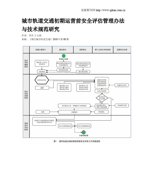 城市轨道交通初期运营前安全评估管理办法与技术规范研究