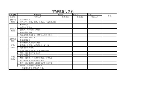 车辆检查记录表