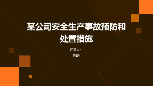 某公司安全生产事故预防和处置措施