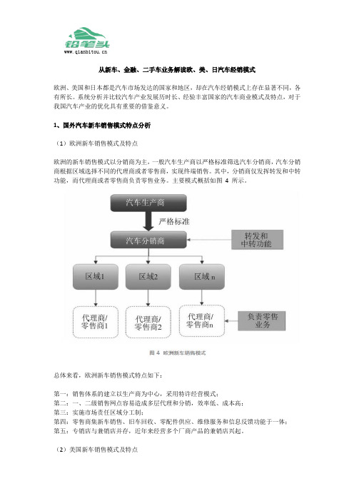 从新车、金融、二手车业务解读欧、美、日汽车经销模式