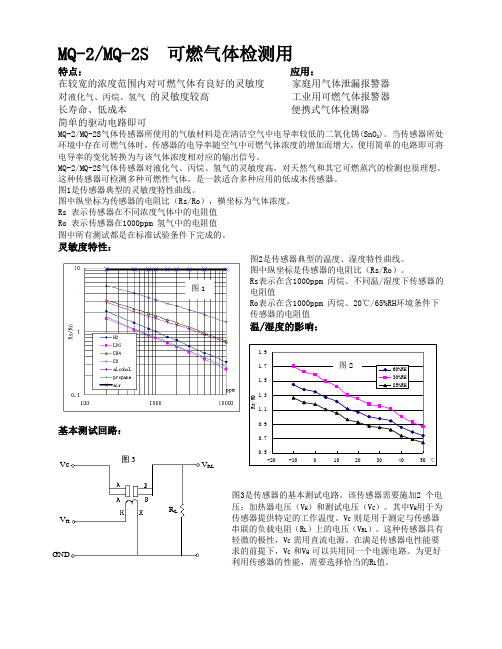 MQ2普敏气体烟雾传感器