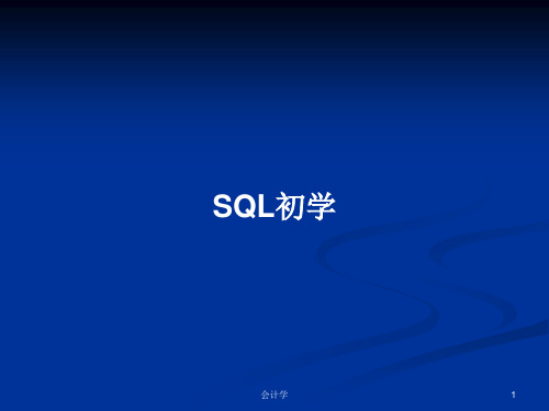 SQL初学PPT教案