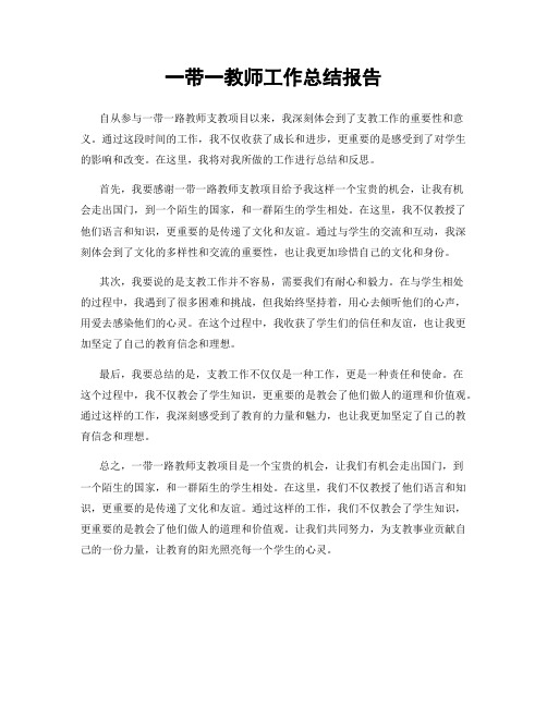 一带一教师工作总结报告