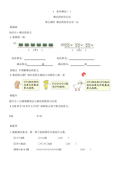 4++表内乘法(一)(同步练习)-2024-2025学年二年级上册数学人教版