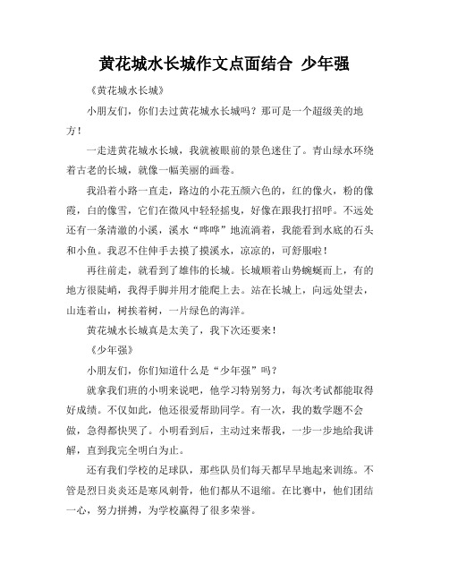 黄花城水长城作文点面结合 少年强