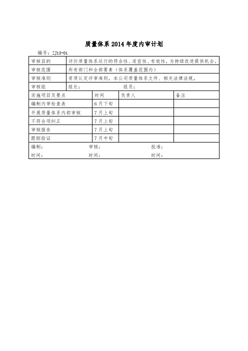 内部审核资料