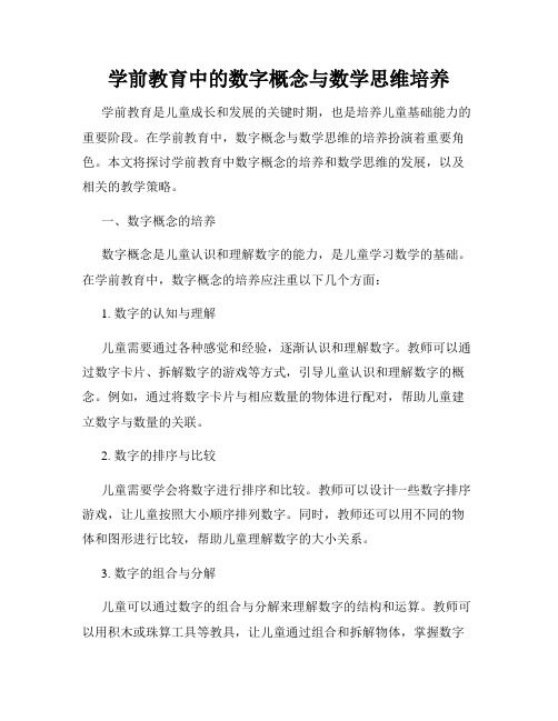 学前教育中的数字概念与数学思维培养