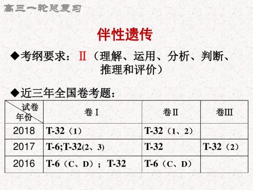 伴性遗传( 高三一轮复习用 )