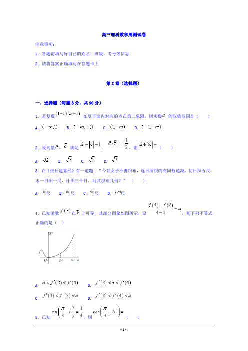 2019届高三数学(理)周测题