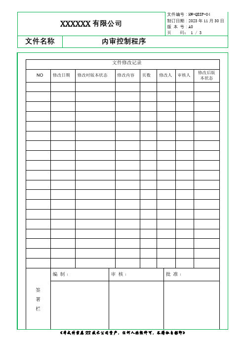 不合格品管理程序