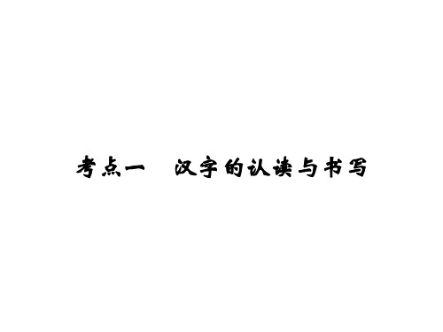 2020届中考语文总复习课件：考点一 汉字的认读与书写 (共43张PPT)