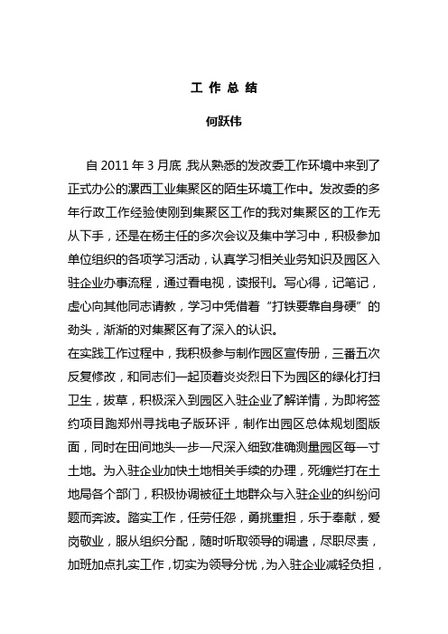 2011年度个人工作总结