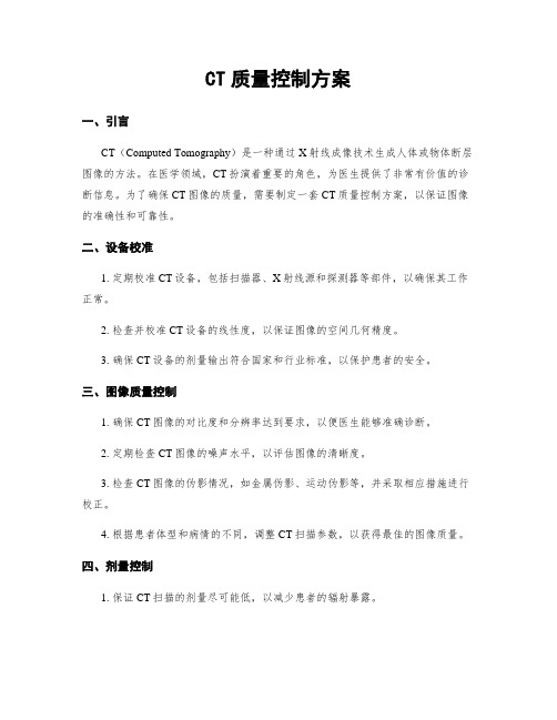 CT质量控制方案