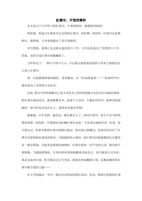 红领巾,不变的情怀_小学作文