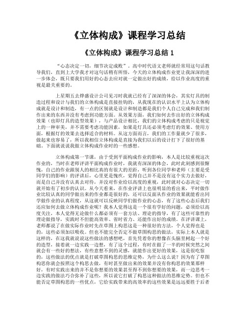 《立体构成》课程学习总结