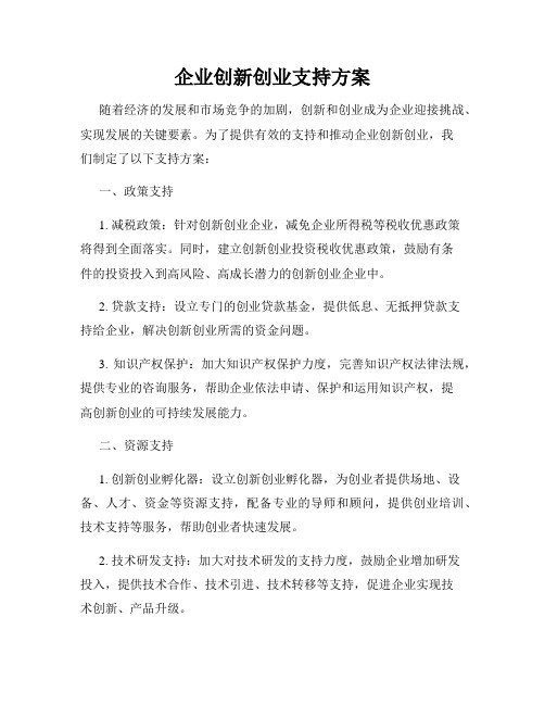 企业创新创业支持方案