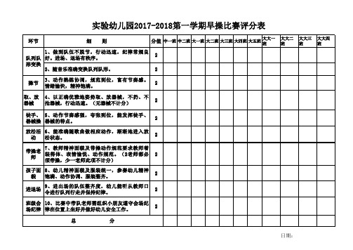 幼儿园早操比赛评分细则