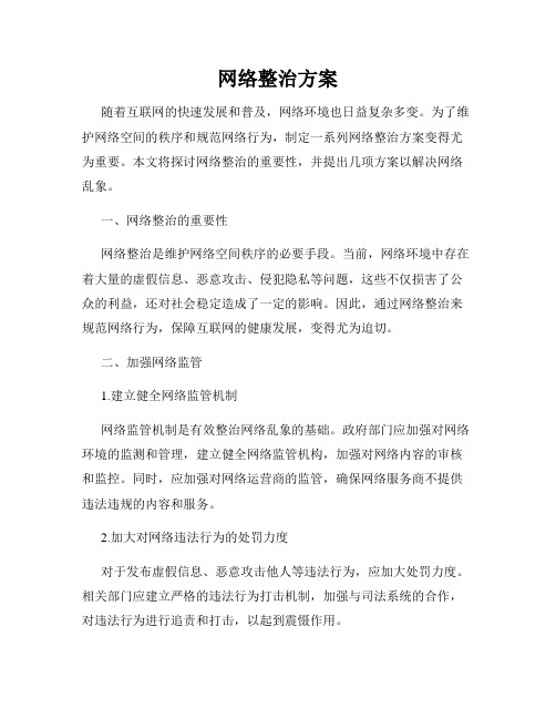 网络整治方案