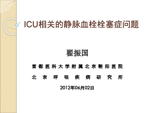 ICU相关的静脉血栓栓塞症问题-翟振国