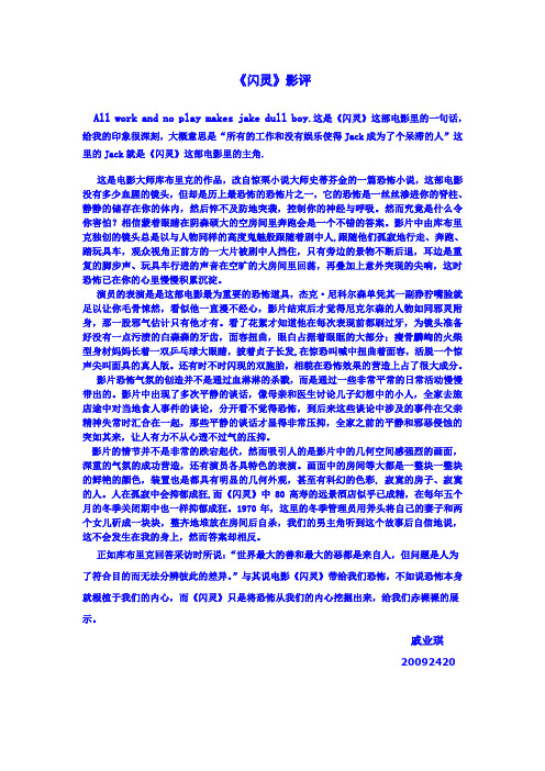 闪灵 影评