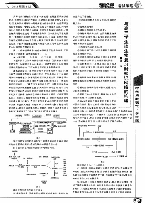 与高三学生谈生物复习时知识网络的构建