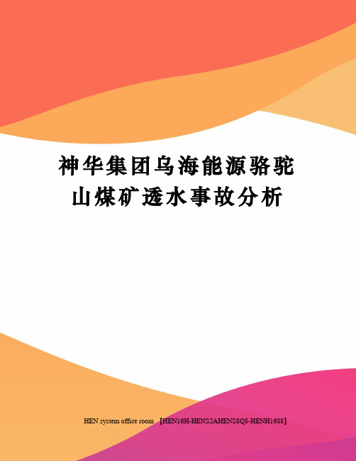 神华集团乌海能源骆驼山煤矿透水事故分析完整版