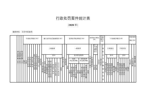 行政处罚案件统计表