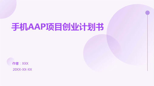 手机aap项目创业计划书