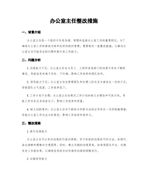 办公室主任整改措施